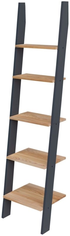 Regal Drabinka ASHME 45x35x180cm Jesionowe Półki Grafitowa