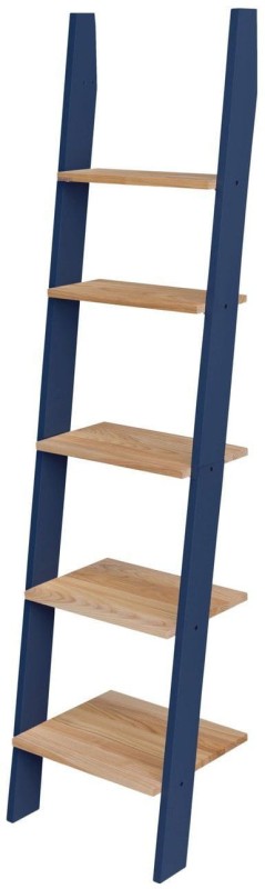 Regal Drabinka ASHME 45x35x180cm Jesionowe Półki Granatowa