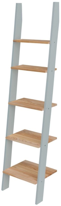 Regal Drabinka ASHME 45x35x180cm Jesionowe Półki Jasnoszara
