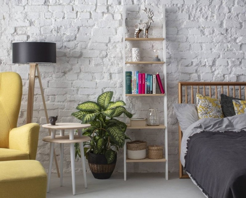 Regal Drabinka ASHME 45x35x180cm Jesionowe Półki