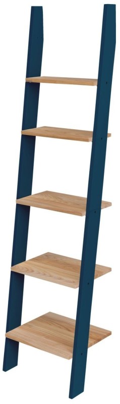 Regal Drabinka ASHME 45x35x180cm Jesionowe Półki Petrol Blue