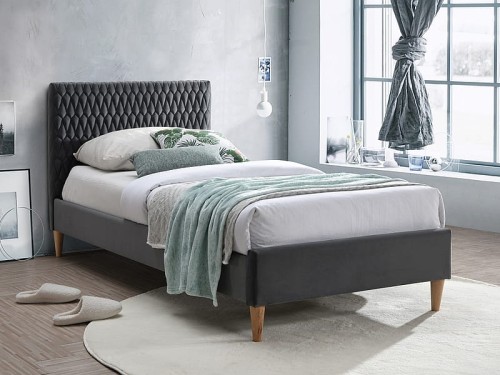 Łóżko tapicerowane Azurro Velvet 90X200 Bluvel 14