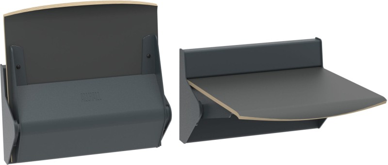 Siedzisko bez oparcia profilowane składane manualne straponten TPS-2 - stelaż grafit strukturalny/siedzisko laminat grafit