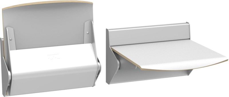 Siedzisko bez oparcia profilowane składane manualne straponten TPS-2 - stelaż szary strukturalny/siedzisko laminat szary