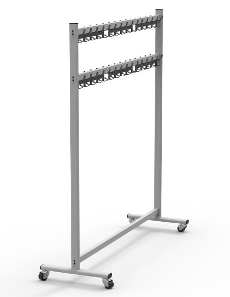 Wieszak szatniowy 30 haczyków podwójnych WSM-30 + D z dodatkowym panelem na wieszaki