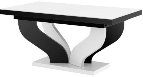 Stół rozkładany VIVA 160-256 Biało-czarny mix mat