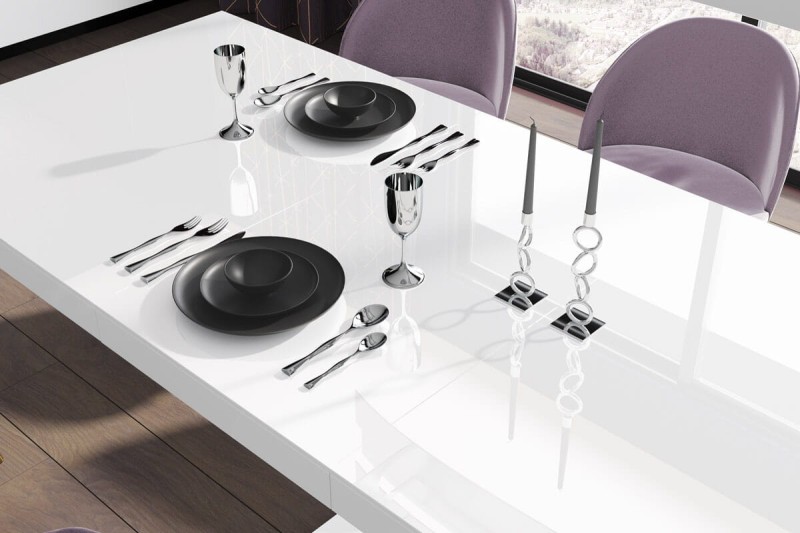 Stół rozkładany BELLA 160cm - Biały połysk