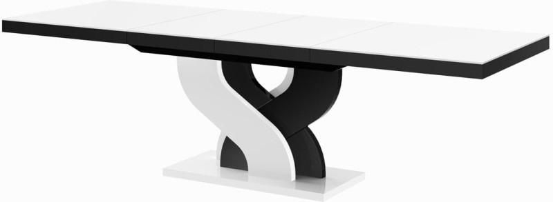Stół rozkładany BELLA 160-256 Biało-czarny mix mat