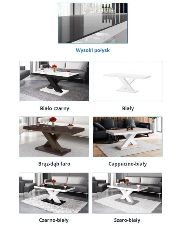 Ława XENON MINI - 11 wersji kolorystycznych