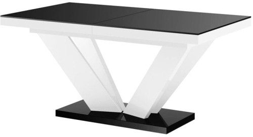 Stół rozkładany VIVA 2 160-256 czarno-biały mat