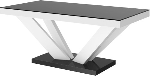 Ława VIVA 2 MINI 120 cm Czarno-biały połysk