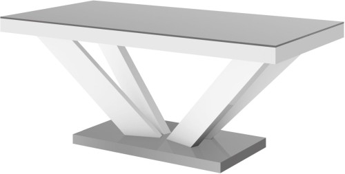 Ława VIVA 2 MINI 120 cm Szaro-biały połysk