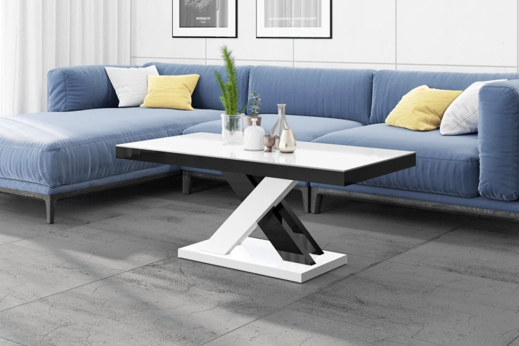 Ława XENON LUX MINI 120 cm Biało-czarny mix połysk