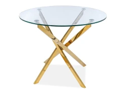 Stół Agis transparentny/złoty 90 cm