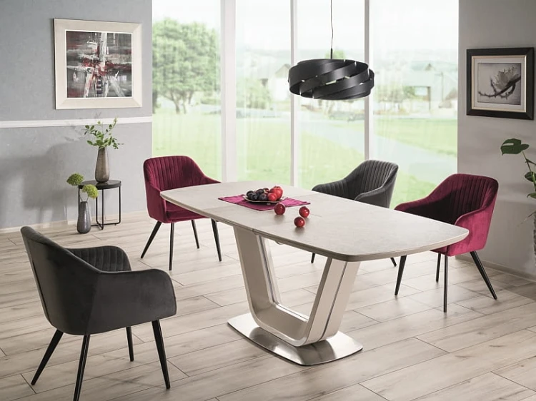 Stół Armani Ceramic 160x220 szary mat efekt marmuru