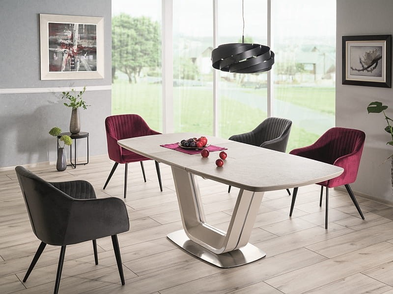 Stół Armani Ceramic 160x220 szary mat efekt marmuru