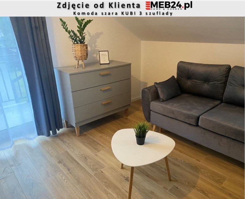 Komoda szara KUBI 3 szuflady - zdjęcia od klienta