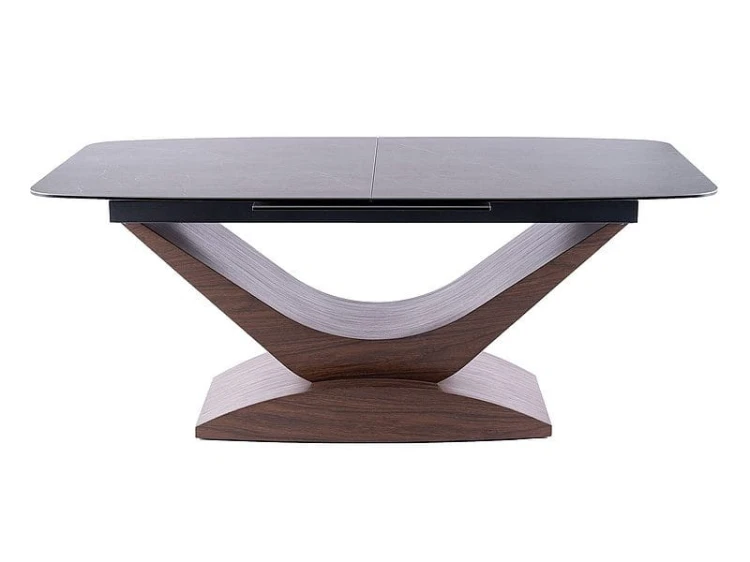 Stół rozkładany Dolce 180-240 cm szary efekt marmuru/orzech