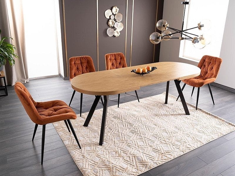 Stół rozkładany Domingo II 140-272 cm okleina naturalna dąb/czarny