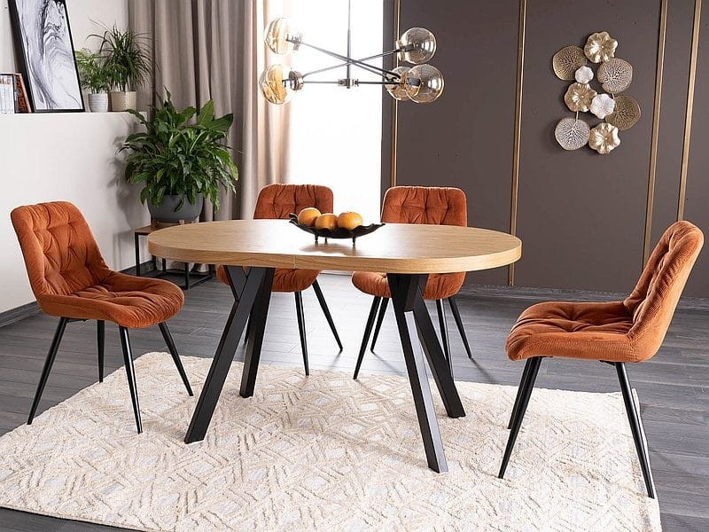 Stół rozkładany Domingo II 140-272 cm okleina naturalna dąb/czarny