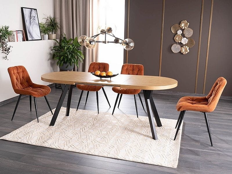 Stół rozkładany Domingo II 140-272 cm okleina naturalna dąb/czarny