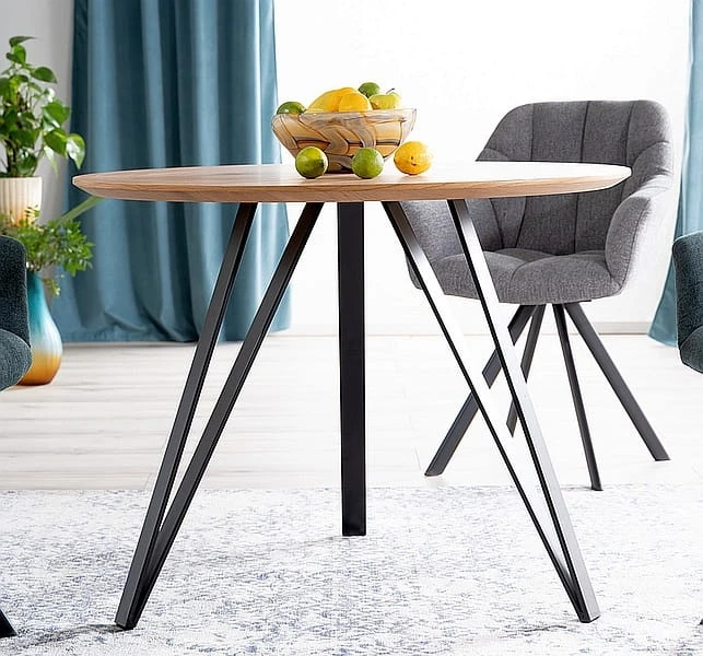 Stół Tetis 100 cm dąb/czarny