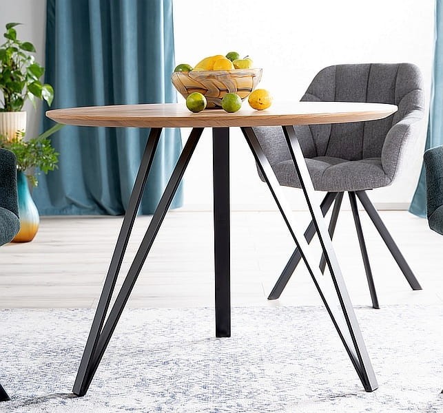 Stół Tetis 100 cm dąb/czarny