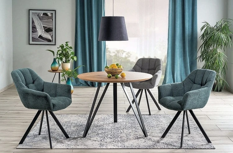Stół Tetis 100 cm dąb/czarny