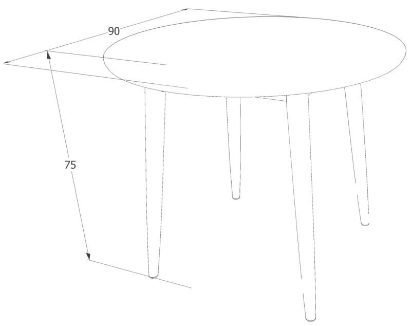 Stół Larson 90 cm biały
