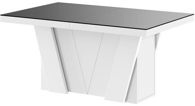Stół rozkładany GRANDE 160-412 czarno-biały mat