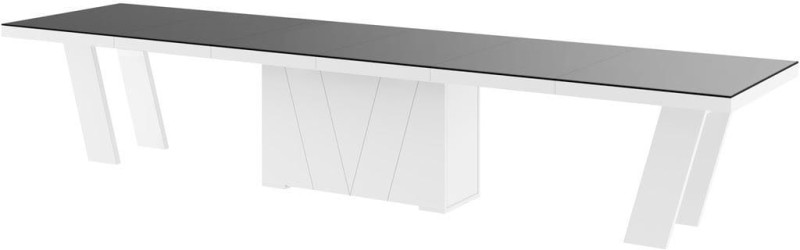 Stół rozkładany GRANDE 160-412 czarno-biały mat