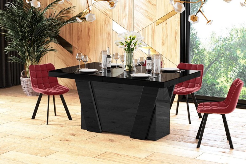 Stół rozkładany GRANDE 160-412 czarny mat