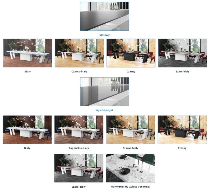 Stół rozkładany GRANDE 160-412 kolorystyka