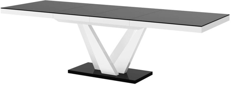 Stół rozkładany VEGAS 160-256 czarno-biały mat