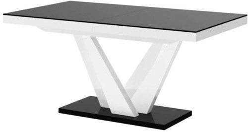 Stół rozkładany VEGAS 160-256 czarno-biały mat