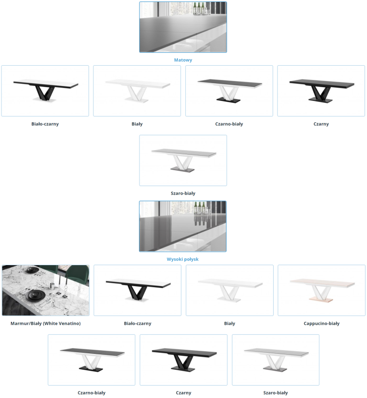 Stół rozkładany VEGAS 160-256