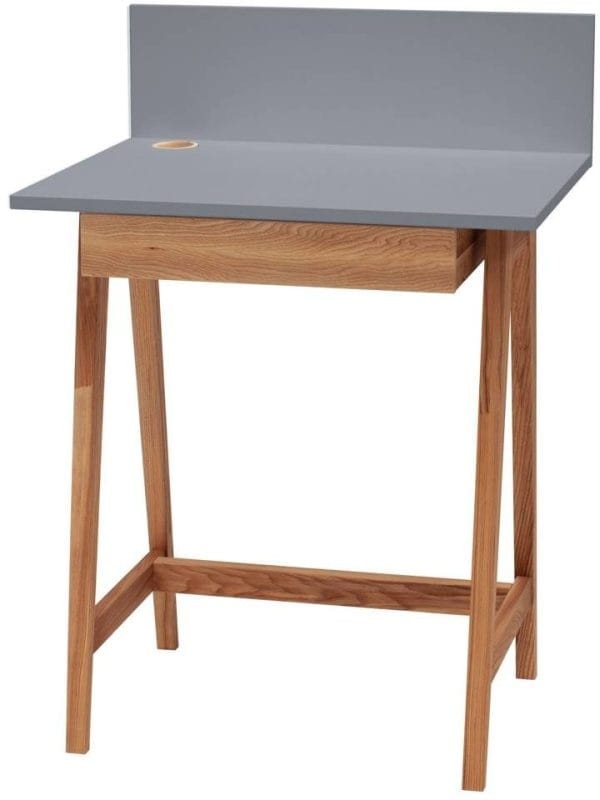 Biurko LUKA z szufladą 65 cm Dąb Ciemnoszare