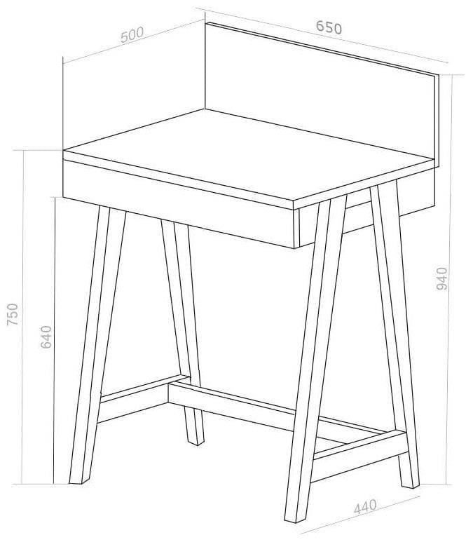 Biurko LUKA z szufladą 65 cm