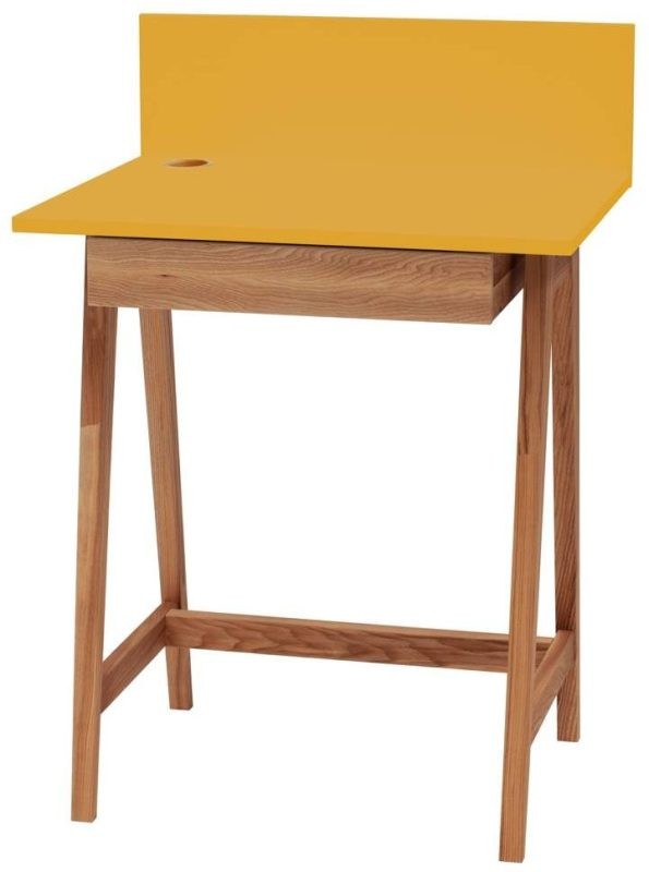 Biurko LUKA z szufladą 65 cm Dąb  Żółte Ciemna Cytryna