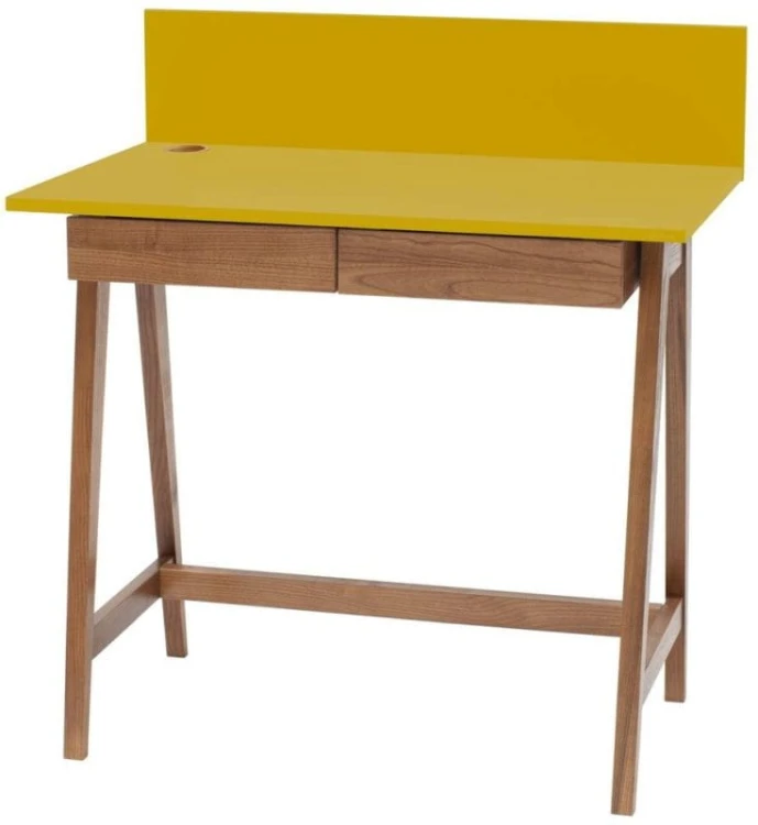 Biurko LUKA z szufladami 85 cm Ciemna Cytryna