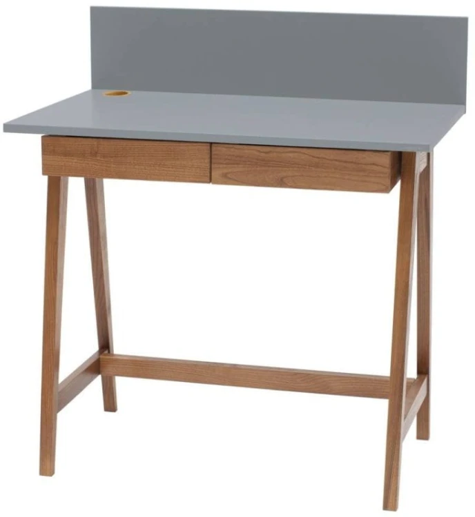 Biurko LUKA z szufladami 85 cm Ciemnoszare