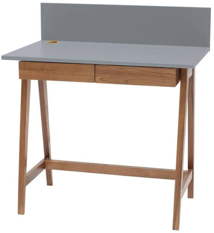 Biurko LUKA z szufladami 85 cm Ciemnoszare