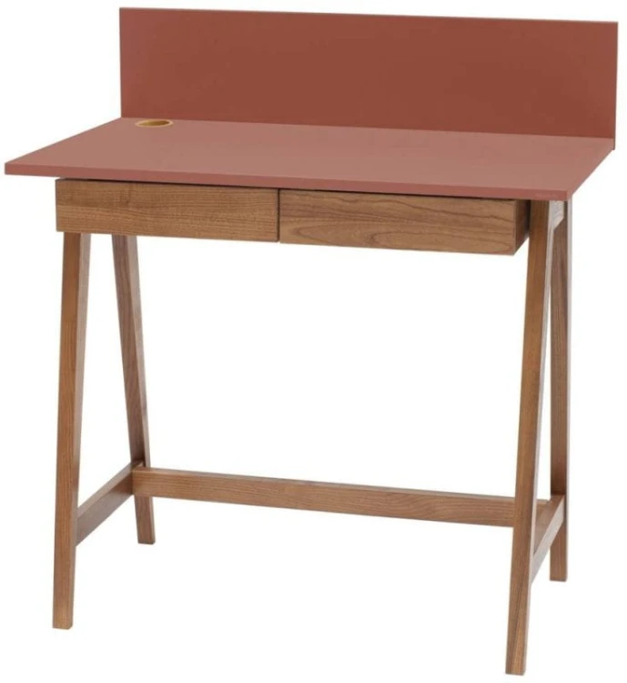 Biurko LUKA z szufladami 85 cm Ciemny Koralowy