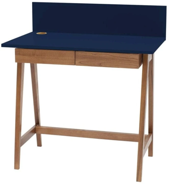 Biurko LUKA z szufladami 85 cm Granatowe
