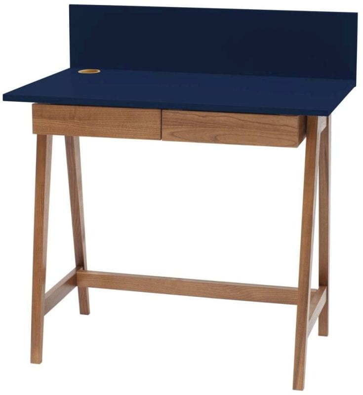 Biurko LUKA z szufladami 85 cm Granatowe