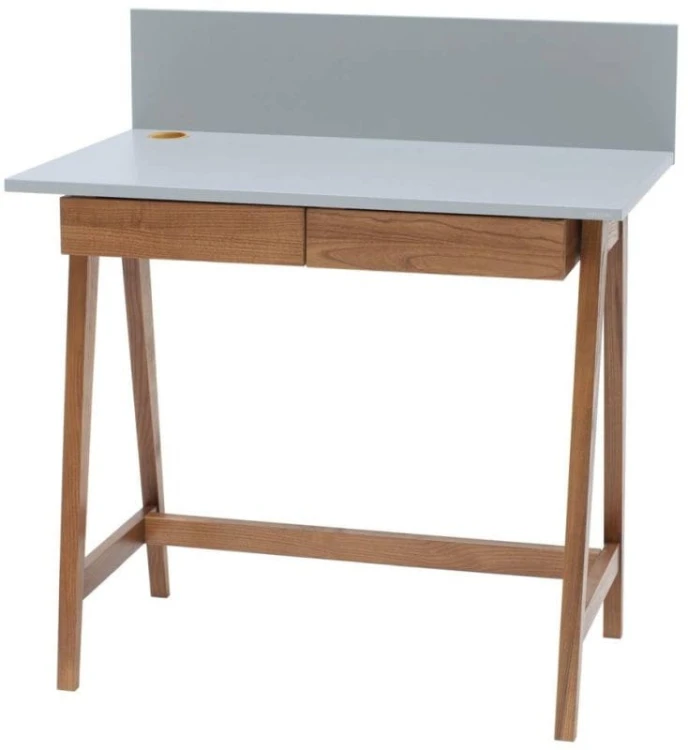 Biurko LUKA z szufladami 85 cm Jasnoszare
