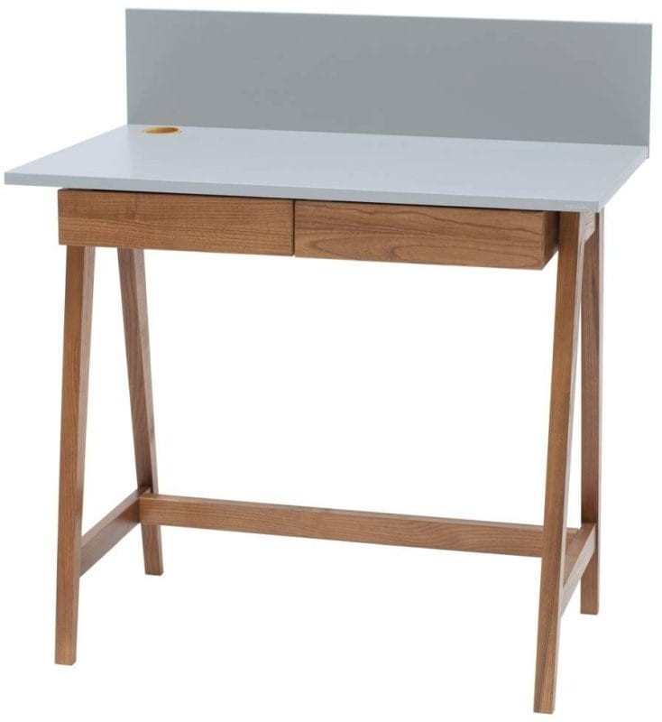 Biurko LUKA z szufladami 85 cm Jasnoszare