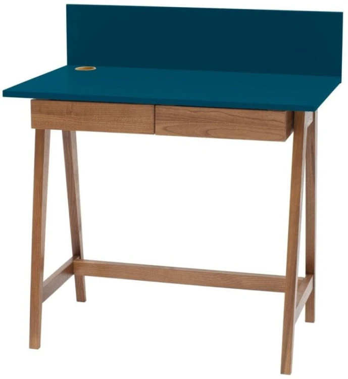 Biurko LUKA z szufladami 85 cm Petrol Blue