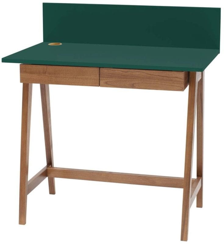 Biurko LUKA z szufladami 85 cm Zielony Butelkowy