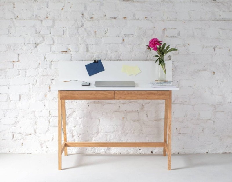 Biurko LUKA z szufladami 110 cm Jesion